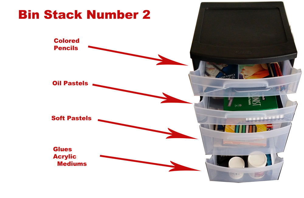 Art Supply Organization Bin Stack