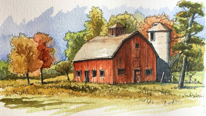 Line and Wash Landscape