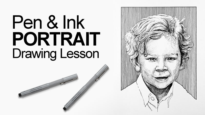 Portrait Drawing with Pen and Ink